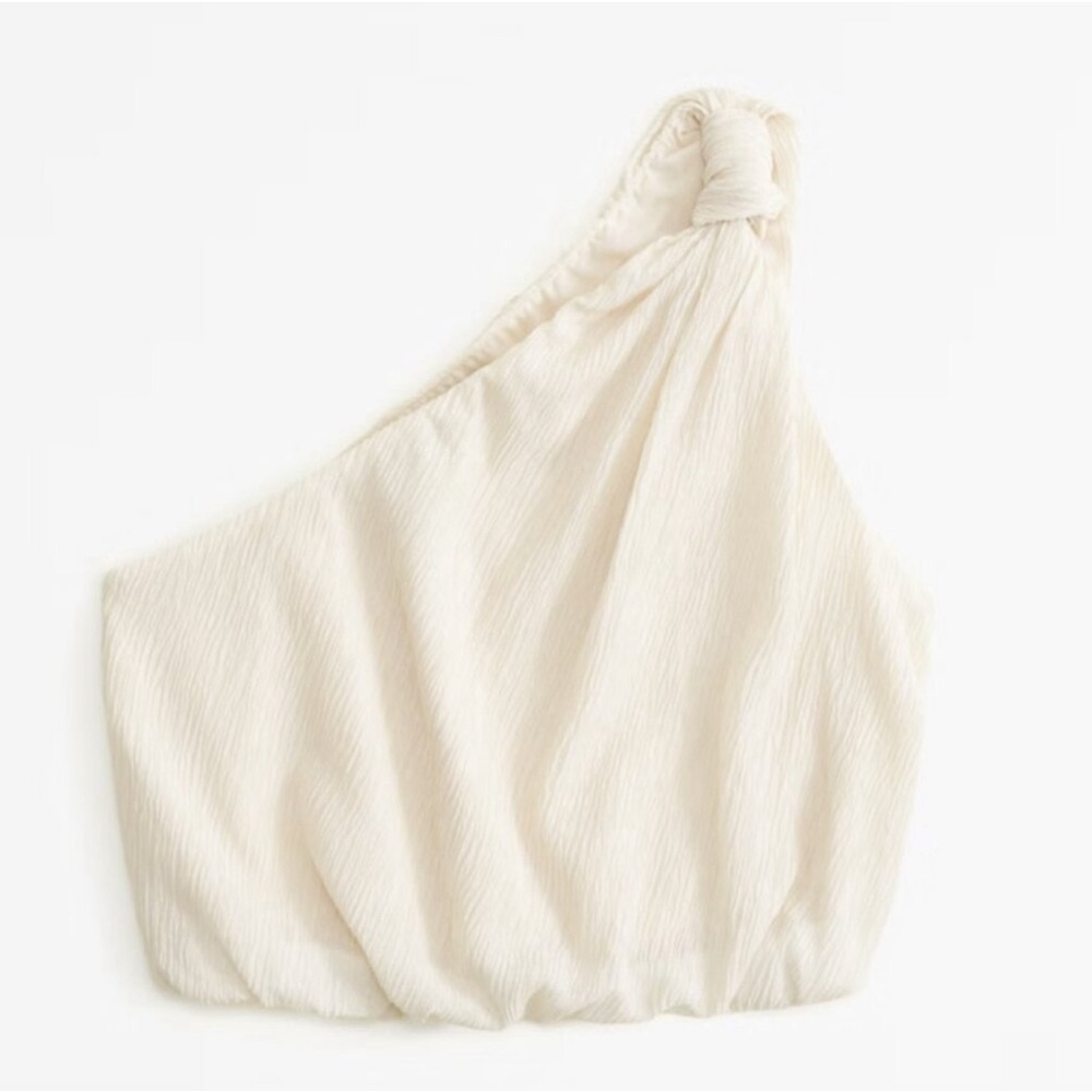 Abercrombie Cream One-Shoulder Top